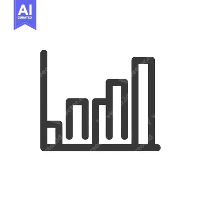 Premium design asset: Minimalist Dark Gray Bar Chart Icon on White Background