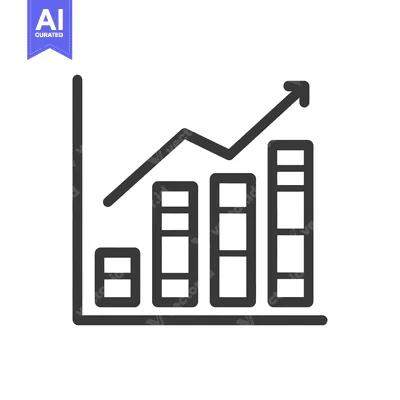 Aset premium populer: Ascending Bar Graph Icon: Growth, Progress, and Positive Trend Illustr