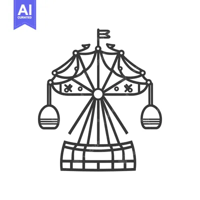 A simple line drawing of a classic carnival ride