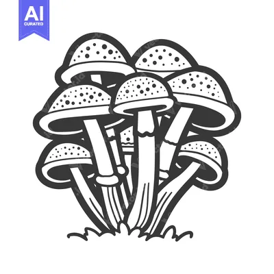 Aset premium populer: A cluster of stylized mushrooms growing in a natural environment