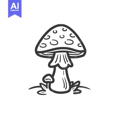 Popular premium asset: Detailed ink drawing showing two mushrooms on a simple background