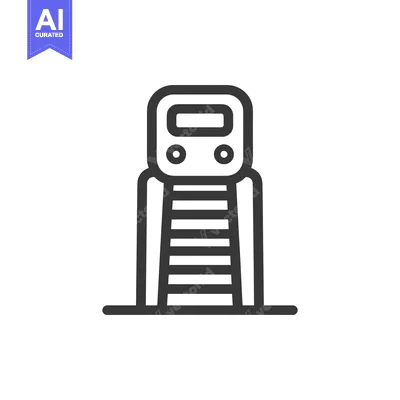 Aset premium populer: Minimalist Train Icon: Bold Outline on White Background, Transportatio