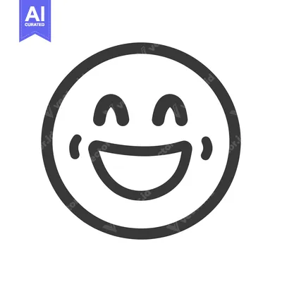 Popular premium asset: A Circular Outline Representing a Cheerful Face with Smile