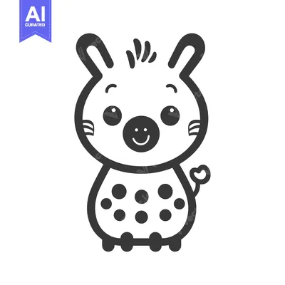 Aset premium populer: A cute cartoon animal character with a polka dot belly