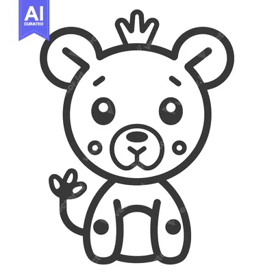 Popular premium asset: A friendly cartoon bear character with a crown waving cheerfully