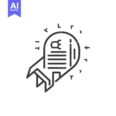 Aset desain premium: A vector illustration of a document inside a rocket ship