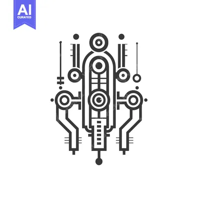 Aset desain premium: An abstract digital geometric design featuring interconnected lines an