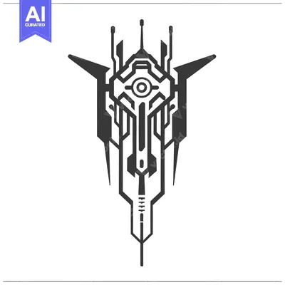 Aset premium populer: A futuristic geometric design showcasing a complex symmetrical technol