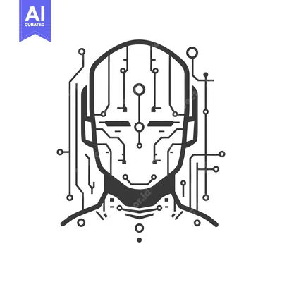Aset premium populer: Futuristic Illustration Depicts a Circuit Board Integrated Humanoid He