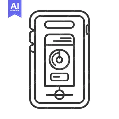 Aset premium populer: A simplified illustration of a mobile phone with on screen controls