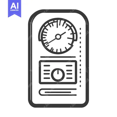 Aset desain premium: Simple illustration of a gauge instrument with multiple dials and read