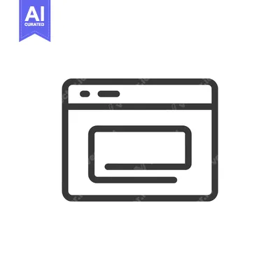 Aset premium populer: Minimalist Browser Window Icon with Content Box Outline
