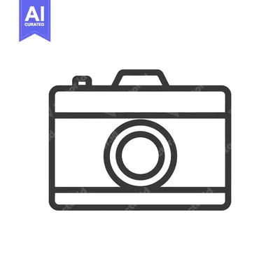 Aset premium populer: Minimalist Camera Icon: Clean Line Art for Photography Concepts