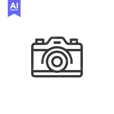 Premium design asset: Minimalist Camera Icon: Bold Outline on White Background
