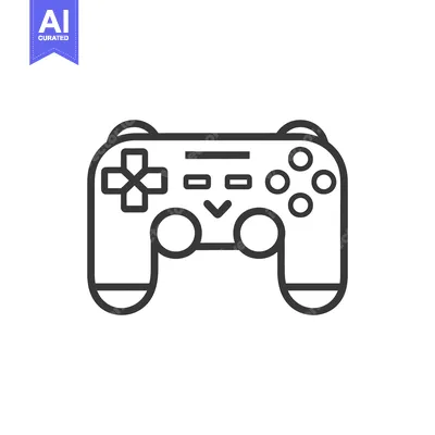 A black and white outline of a game controller device