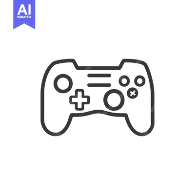 Popular premium asset: A simple monochrome outline illustration of a video game controller