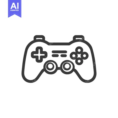 Aset premium populer: Minimalist Game Controller Icon: Retro Style, Black Outline on White
