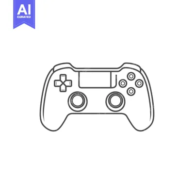 Aset desain premium: A simple vector illustration of a video game controller design