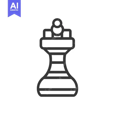 Premium design asset: A Simple Outline Drawing of a Chess Game King Piece