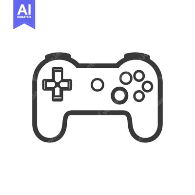 Aset desain premium: A simple black and white image of a gaming controller