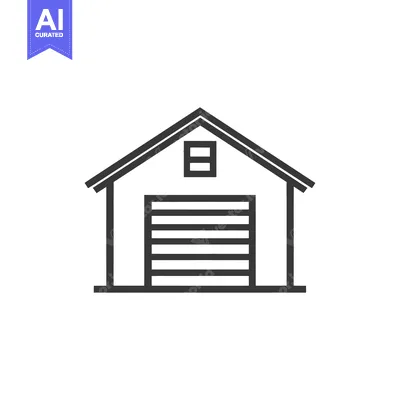 Premium design asset: Minimalist Garage Icon: Clean Lines, Simple Design, Modern Architectur