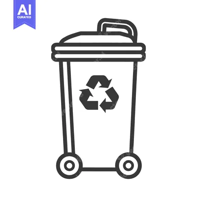 Premium design asset: A wheeled garbage bin icon representing recycling and environmental aw