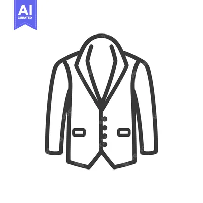 Aset premium populer: A Line Art Illustration Depicting A Formal Suit Jacket