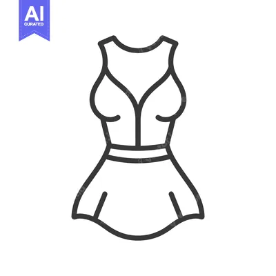 A simple outlined illustration of a womans dress