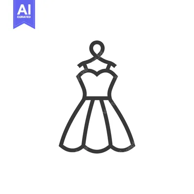Popular premium asset: A simple black line drawing depicts a womans dress