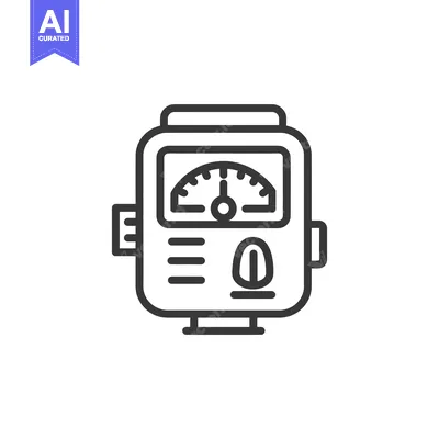 Aset desain premium: Retro Meter Icon: Vintage Measurement Device in Bold Outline Style