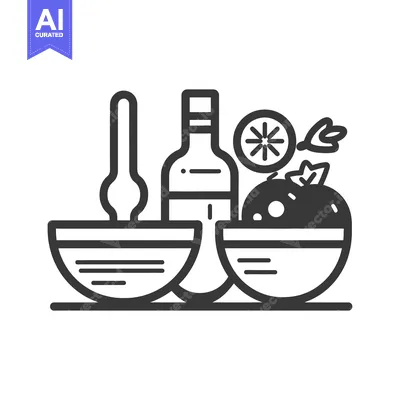 Popular premium asset: Simple illustration depicting food preparation and related elements