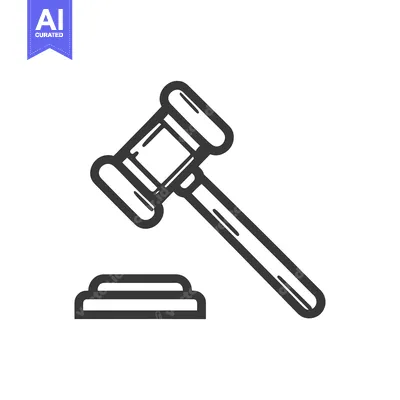 Aset premium populer: Minimalist Gavel Icon: Justice, Law, and Legal System Symbolism