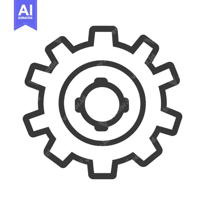 Aset desain premium: A simple illustration of a mechanical cog wheel for design use