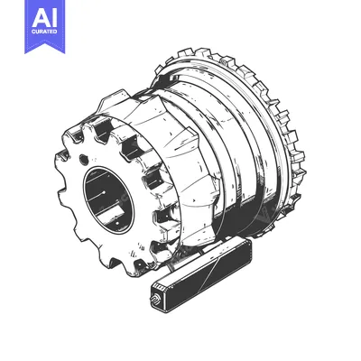 Aset desain premium: A gear assembly comprising a complex interlocking mechanism