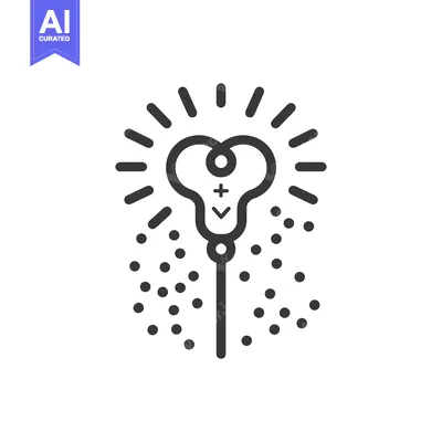 Aset premium populer: An illustration featuring a whimsical wand with radiating light and pa