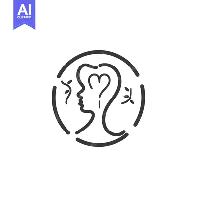 Popular premium asset: A circular logo featuring a side profile with heart and question mark