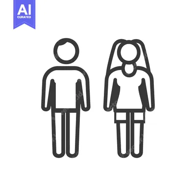 Popular premium asset: Simple illustration of a man and woman standing together