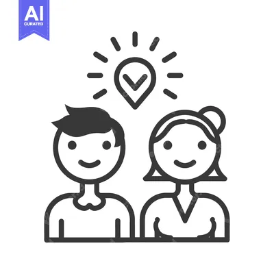 Aset premium populer: A cheerful couple with a glowing icon above their heads