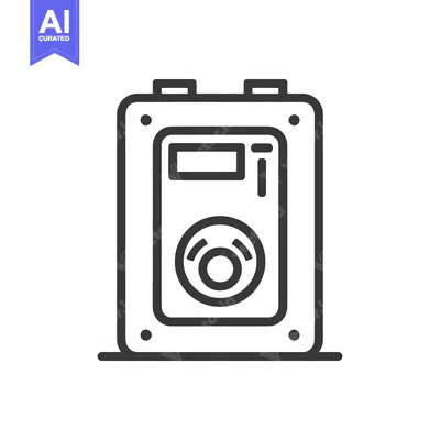 Popular premium asset: Minimalist Line Art: Retro Portable Radio Icon with Speaker and Antenn