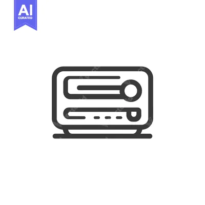 Aset desain premium: Retro Radio Icon: Vintage Style Audio Equipment Outline Design