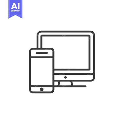 Popular premium asset: Minimalist Line Art: Computer Monitor and Smartphone Icon Design