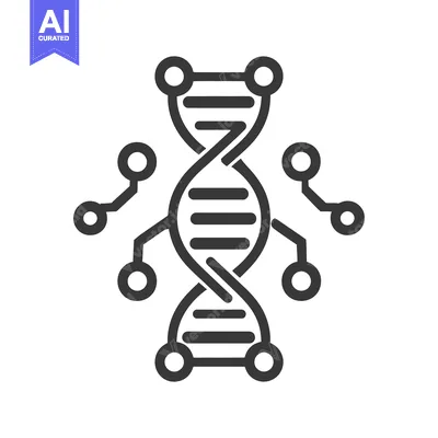 Premium design asset: DNA Structure with Connected Nodes: Genetic Network Icon