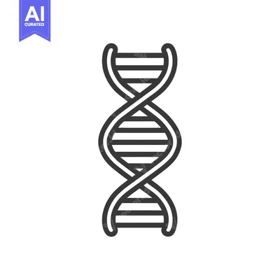 Premium design asset: Minimalist DNA Strand Illustration on White Background