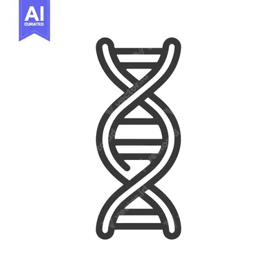 Minimalist DNA Strand Icon: Scientific Symbolism in Bold Outline