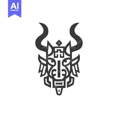 Premium design asset: Geometric Abstract Design of a Bull's Head