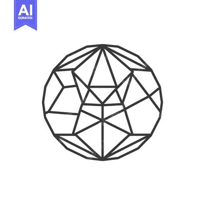 Aset desain premium: Geometric Abstract Design of a Sphere Composed of Intersecting Lines
