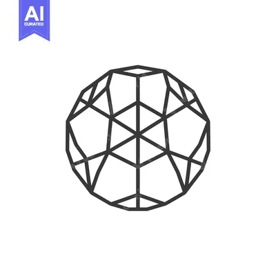 Popular premium asset: Geometric abstract design of a sphere with intersecting lines