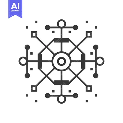 Aset desain premium: Geometric Abstract Design with Central Octagon and Circular Elements