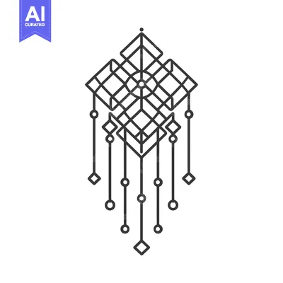 Aset desain premium: Geometric Abstract Design with Hanging Elements