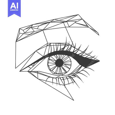 Aset desain premium: Geometric Abstract Illustration of an Eye